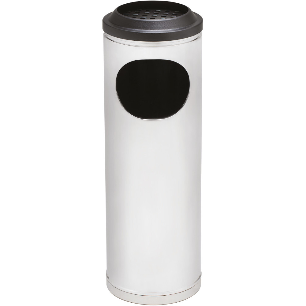 Petit cendrier corbeille inox à grille 11 litres Petit cendrier corbeille inox à grille 11 litres