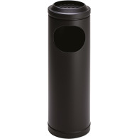 Petit cendrier corbeille acier noir à grille 11 litres