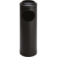 Petit cendrier corbeille acier noir à grille 11 litres