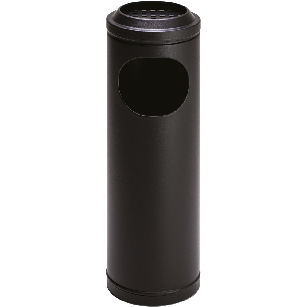 Petit cendrier corbeille acier noir à grille 11 litres Petit cendrier corbeille acier noir à grille 11 litres