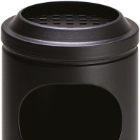 Petit cendrier corbeille acier noir à grille 11 litres