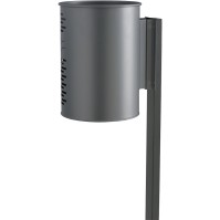 Corbeille verte cylindrique murale de parcs et rues 22 litres grise