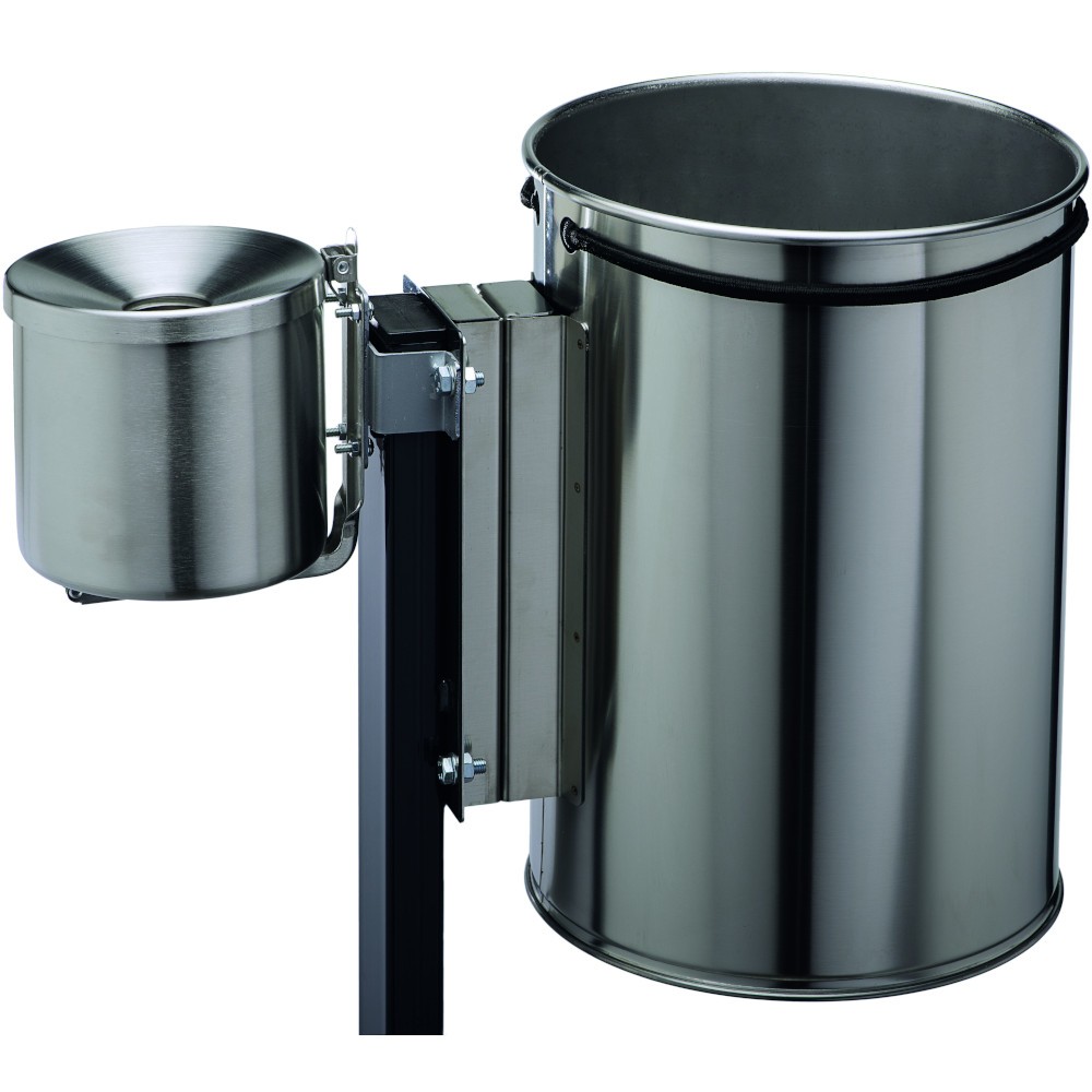 Fixation cendrier 0,5 et 2 litres pour corbeille rectangulaire et cylindrique Fixation cendrier 0,5 et 2 litres pour corbeille rectangulaire et cylindrique