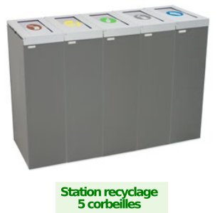 Station de recyclage 5 bacs
